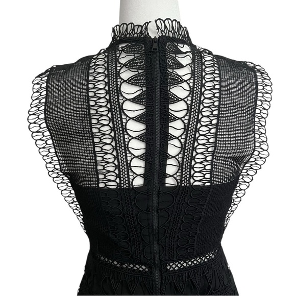 Bardot Mariana Black Lace Sleeveless Size XS US 4 Cocktail Sheath Dress NWT - Picture 7 of 14